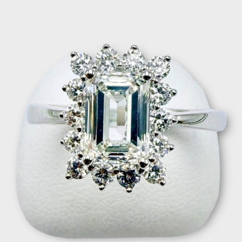 Bague Diamants de synthèse Or Blanc 750 - 18 carats