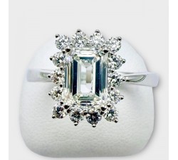 Bague Diamants de synthèse Or Blanc 750 - 18 carats