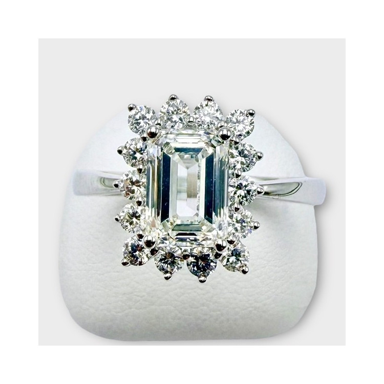 Bague Diamants de synthèse Or Blanc 750 - 18 carats