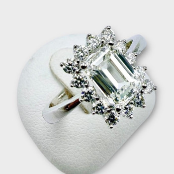 Bague Diamants de synthèse Or Blanc 750 - 18 carats