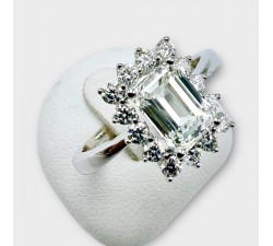 Bague Diamants de synthèse Or Blanc 750 - 18 carats