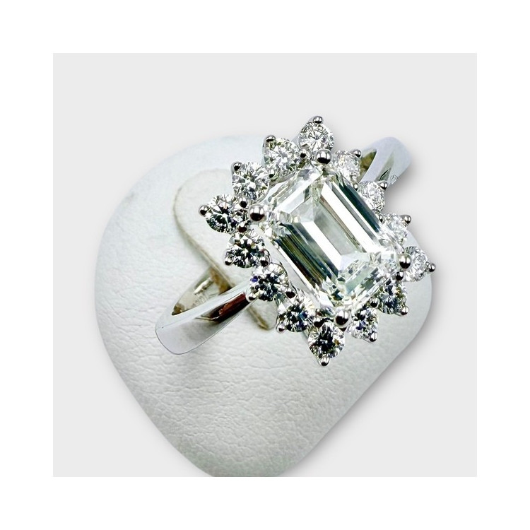 Bague Diamants de synthèse Or Blanc 750 - 18 carats