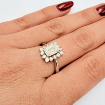 Bague Diamants de synthèse Or Blanc 750 - 18 carats