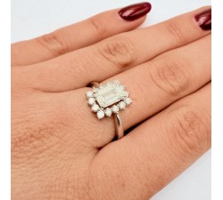 Bague Diamants de synthèse Or Blanc 750 - 18 carats