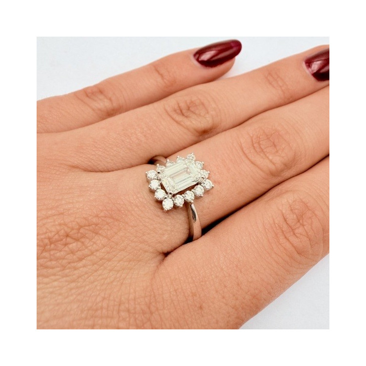 Bague Diamants de synthèse Or Blanc 750 - 18 carats