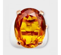 Bague Citrine Or jaune 750 - 18 carats (Bijou d'Occasion)