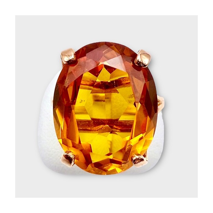 Bague Citrine Or jaune 750 - 18 carats (Bijou d'Occasion)