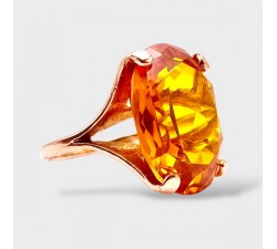 Bague Citrine Or jaune 750 - 18 carats (Bijou d'Occasion)