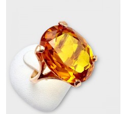 Bague Citrine Or jaune 750 - 18 carats (Bijou d'Occasion)