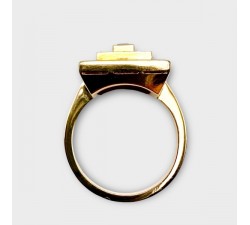 Bague Art Déco Rubis et Diamants Or jaune 750 - 18 carats (Bijou Occasion)