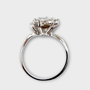 Bague Fleur Diamants Or Blanc 750 - 18 carats (Bijou Occasion)