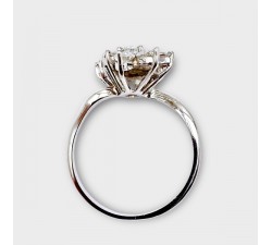 Bague Fleur Diamants Or Blanc 750 - 18 carats (Bijou Occasion)