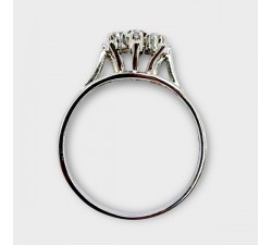 Bague Rubis Entourage Diamants Or Blanc 750 - 18 carats (Bijou Occasion)