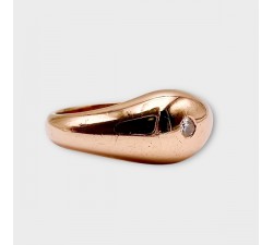 Bague Jonc Diamant 0.03 ct Or Jaune 750 - 18 carats (Bijou d'occasion)