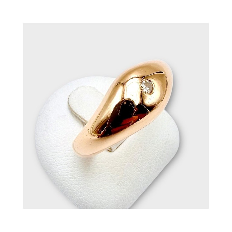 Bague Jonc Diamant 0.03 ct Or Jaune 750 - 18 carats (Bijou d'occasion)
