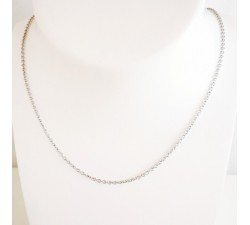 Chaîne 55 cm Or Blanc 750 - 18 carats Maille Forçat Rond