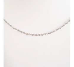 Chaîne 55 cm Or Blanc 750 - 18 carats Maille Forçat Rond