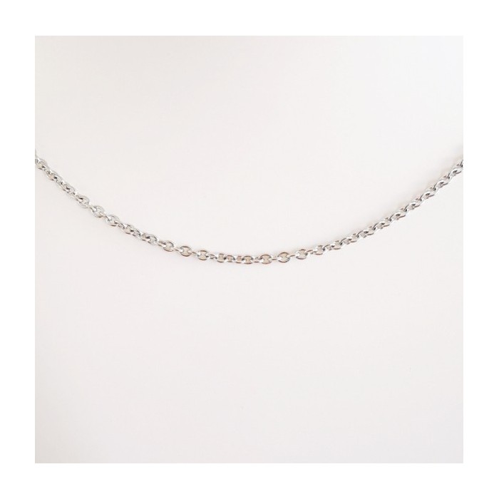 Chaîne 55 cm Or Blanc 750 - 18 carats Maille Forçat Rond 4.95 Grammes