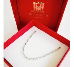 Chaîne 55 cm Or Blanc 750 - 18 carats Maille Forçat Rond 4.95 Grammes