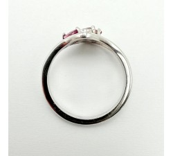 Bague "Love and Groove" Saphir Orange et Grenat Rhodolite Or Blanc 750 - 18 carats