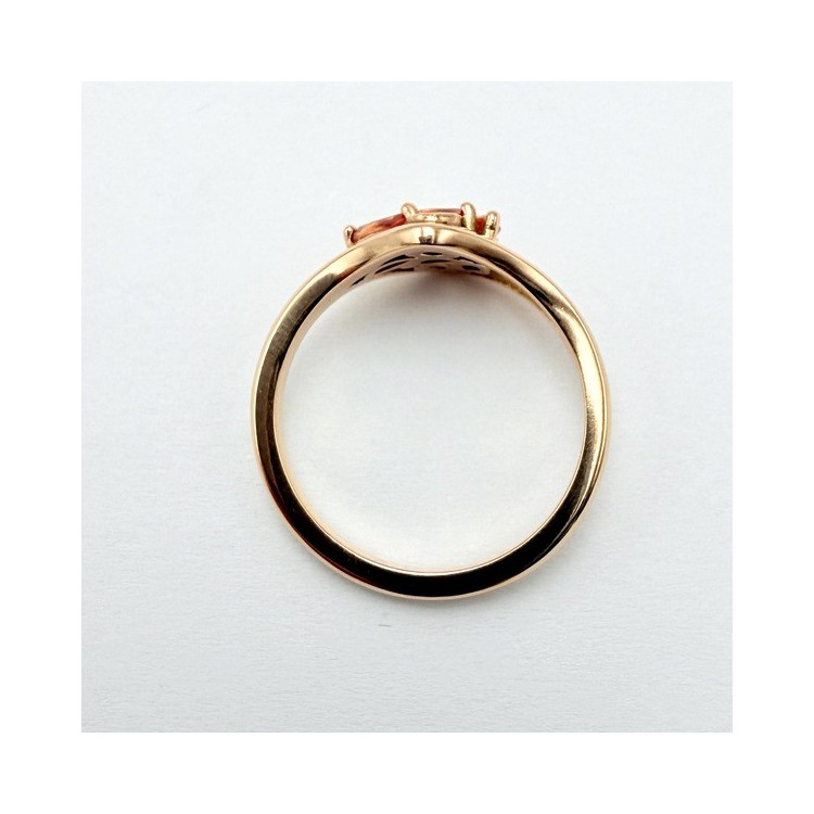 Bague "Love and Groove" Saphir Orange et Grenat Rhodolite Or Rose 750 - 18 carats