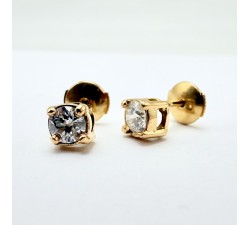 Boucles d'Oreilles "Liberté Sauvage" Diamant de Synthèse 2 x 0.25 ct Or Jaune 750 - 18 carats