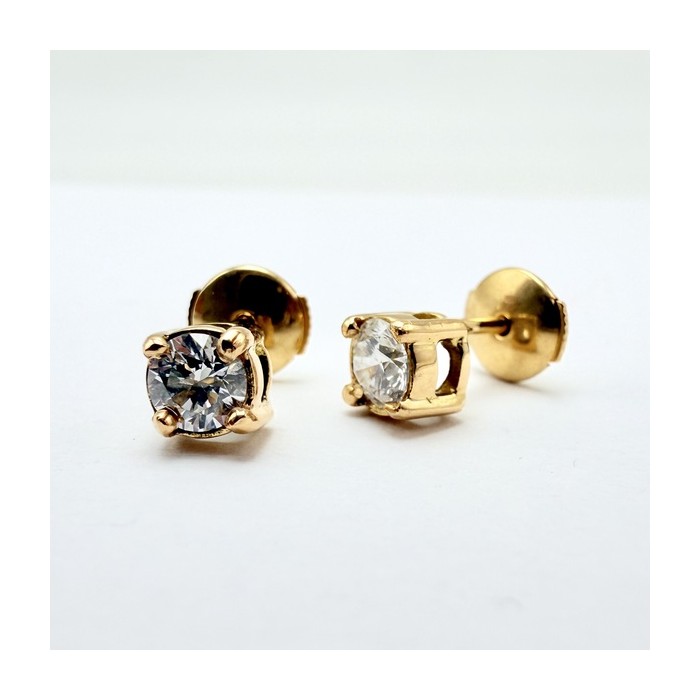 Boucles d'Oreilles "Liberté Sauvage" Diamant de Synthèse 2 x 0.25 ct Or Jaune 750 - 18 carats