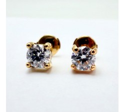 Boucles d'Oreilles "Liberté Sauvage" Diamant de Synthèse 2 x 0.50 ct Or Jaune 750 - 18 carats