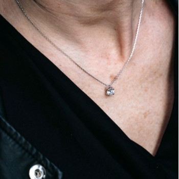 Collier "Liberté Sauvage" Diamant de Synthèse 0.83 ct Or Blanc 750 - 18 carats
