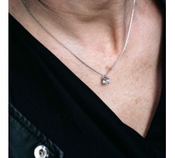 Collier "Liberté Sauvage" Diamant de Synthèse 0.83 ct Or Blanc 750 - 18 carats