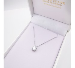 Collier "Liberté Sauvage" Diamant de Synthèse 0.83 ct Or Blanc 750 - 18 carats