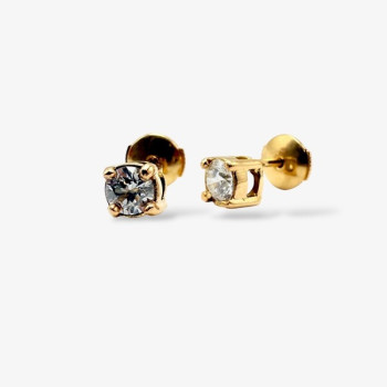 Boucles d'Oreilles "Liberté Sauvage" Diamant de Synthèse 2 x 0.25 ct Or Jaune 750 - 18 carats