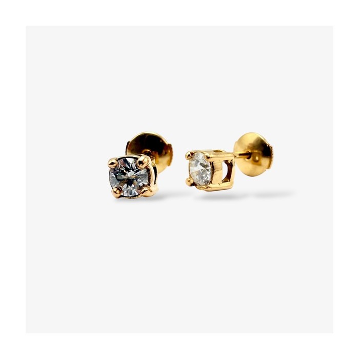 Boucles d'Oreilles "Liberté Sauvage" Diamant de Synthèse 2 x 0.25 ct Or Jaune 750 - 18 carats