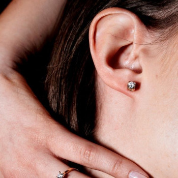 Boucles d'Oreilles "Liberté Sauvage" Diamant de Synthèse 2 x 0.25 ct Or Jaune 750 - 18 carats