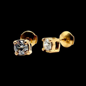 Boucles d'Oreilles "Liberté Sauvage" Diamant de Synthèse 2 x 0.25 ct Or Jaune 750 - 18 carats