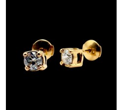 Boucles d'Oreilles "Liberté Sauvage" Diamant de Synthèse 2 x 0.25 ct Or Jaune 750 - 18 carats