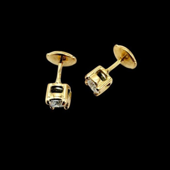 Boucles d'Oreilles "Liberté Sauvage" Diamant de Synthèse 2 x 0.25 ct Or Jaune 750 - 18 carats
