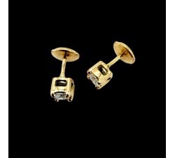 Boucles d'Oreilles "Liberté Sauvage" Diamant de Synthèse 2 x 0.25 ct Or Jaune 750 - 18 carats