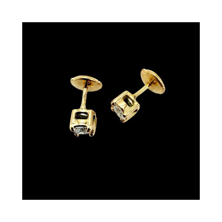 Boucles d'Oreilles "Liberté Sauvage" Diamant de Synthèse 2 x 0.25 ct Or Jaune 750 - 18 carats