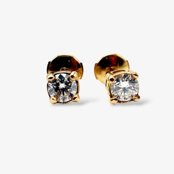 Boucles d'Oreilles "Liberté Sauvage" Diamant de Synthèse 2 x 0.25 ct Or Jaune 750 - 18 carats