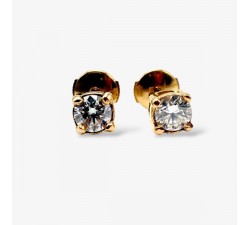 Boucles d'Oreilles "Liberté Sauvage" Diamant de Synthèse 2 x 0.25 ct Or Jaune 750 - 18 carats