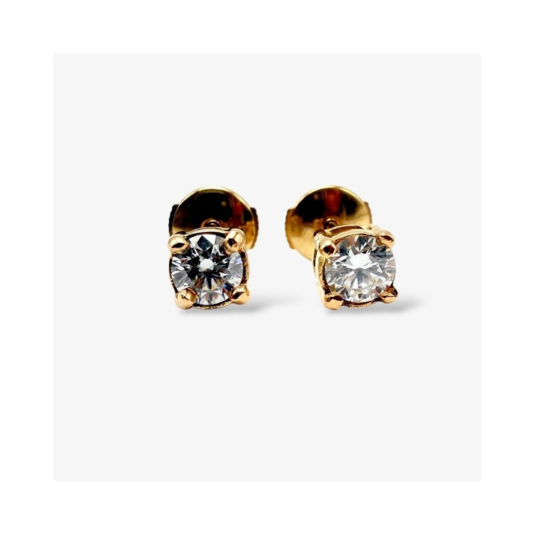 Boucles d'Oreilles "Liberté Sauvage" Diamant de Synthèse 2 x 0.25 ct Or Jaune 750 - 18 carats