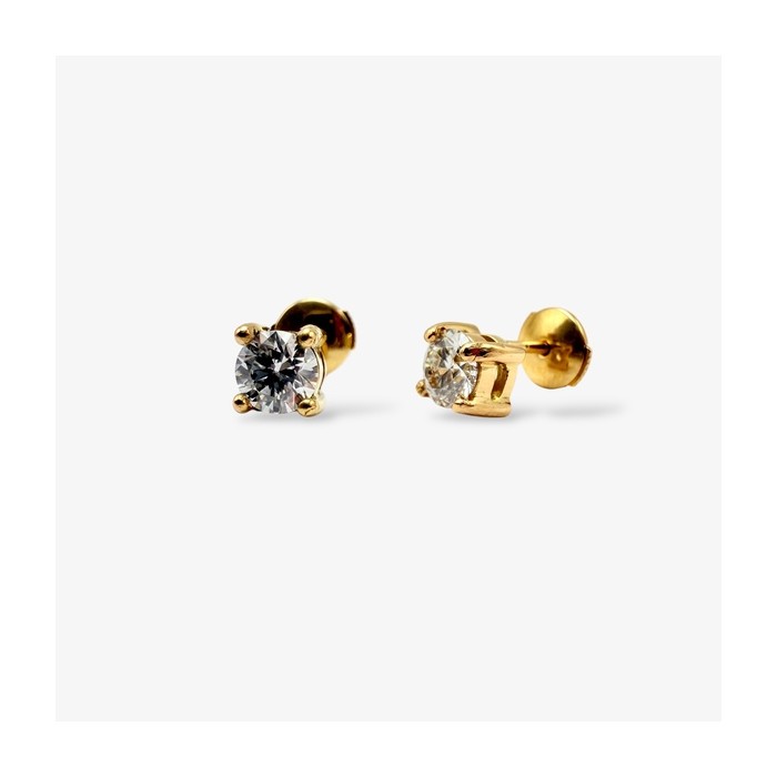 Boucles d'Oreilles "Liberté Sauvage" Diamant de Synthèse 2 x 0.50 ct Or Jaune 750 - 18 carats