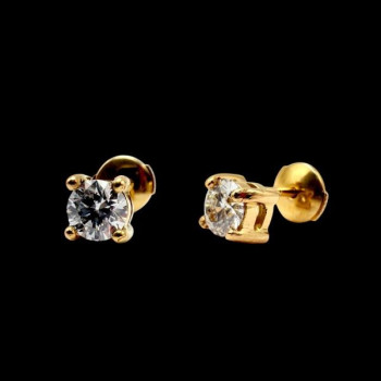 Boucles d'Oreilles "Liberté Sauvage" Diamant de Synthèse 2 x 0.50 ct Or Jaune 750 - 18 carats