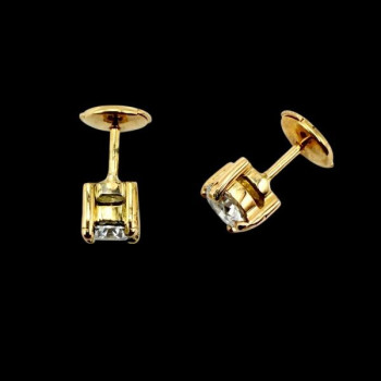 Boucles d'Oreilles "Liberté Sauvage" Diamant de Synthèse 2 x 0.50 ct Or Jaune 750 - 18 carats