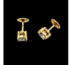 Boucles d'Oreilles "Liberté Sauvage" Diamant de Synthèse 2 x 0.50 ct Or Jaune 750 - 18 carats