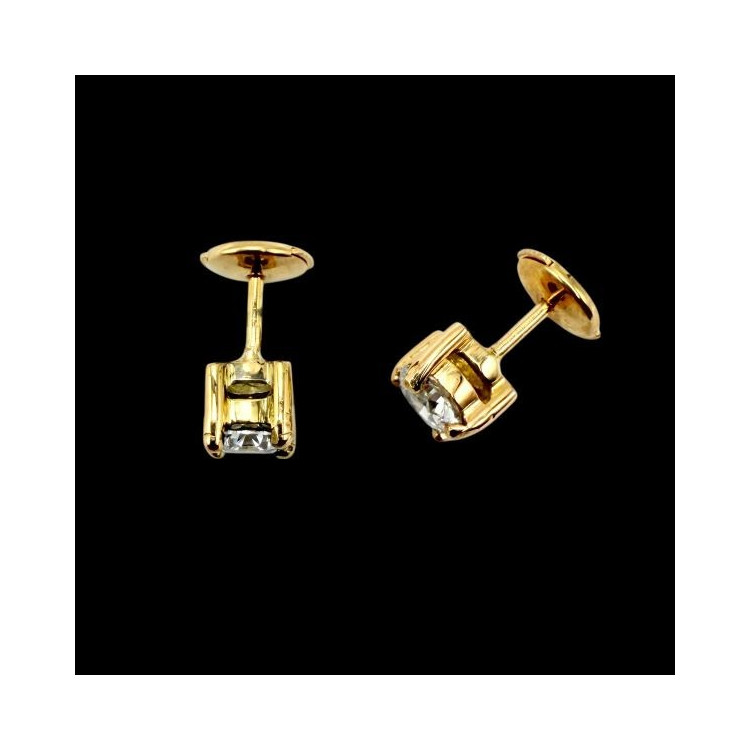 Boucles d'Oreilles "Liberté Sauvage" Diamant de Synthèse 2 x 0.50 ct Or Jaune 750 - 18 carats