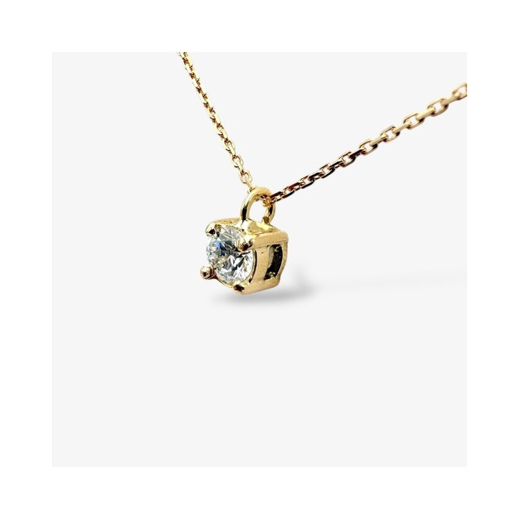 Collier "Liberté Sauvage" Diamant de Synthèse 0.25 ct Or Jaune 750 - 18 carats