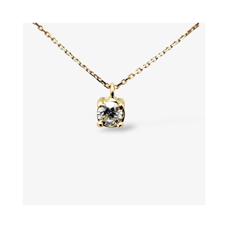 Collier "Liberté Sauvage" Diamant de Synthèse 0.25 ct Or Jaune 750 - 18 carats
