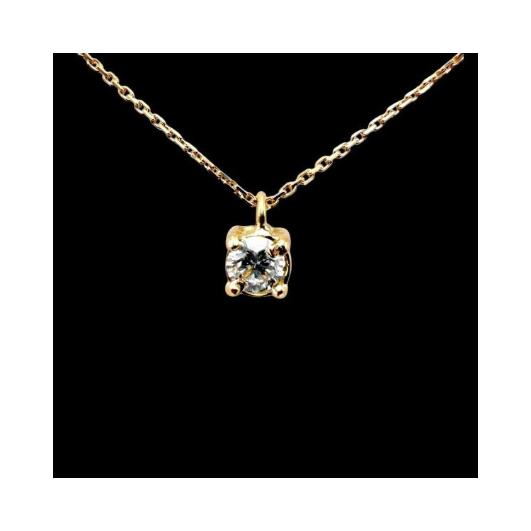 Collier "Liberté Sauvage" Diamant de Synthèse 0.25 ct Or Jaune 750 - 18 carats